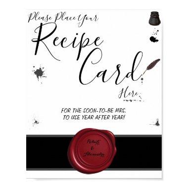 Place Recipe  Here Pen & Inkwell Shower Sign