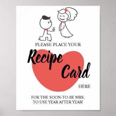 Place Recipe Invitations Here Wedding Couple Shower Sign