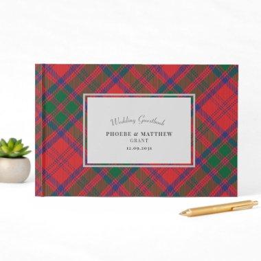Plaid Clan Grant Red Green Blue Checkered Wedding Guest Book