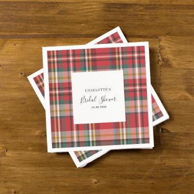 Plaid Rustic Red Check  Paper Napkins