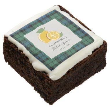 Plaid Tartan Rustic Lemon Bridal Shower Campbell Brownie