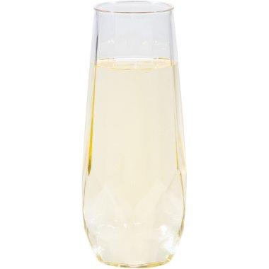 Plastic Stemless Champagne Flutes, 9 oz.