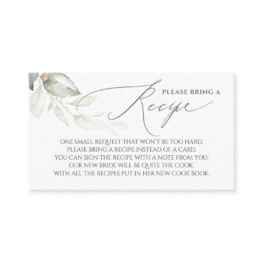 Please Bring a Recipe Greenery Bridal Shower Enclosure Invitations