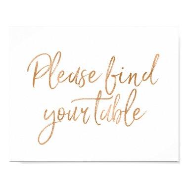 Please Find Your Seat 8x10 Rose Gold Wedding Poster