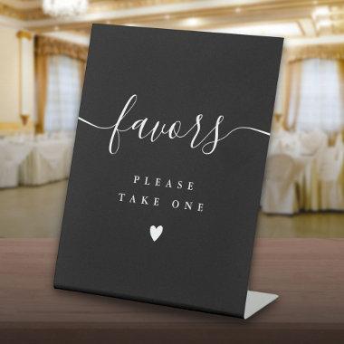 Please Take A Favor Black And White Modern Script Pedestal Sign