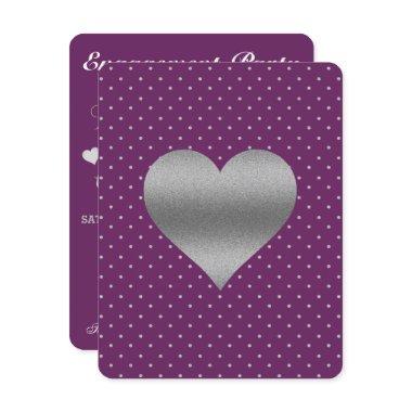 Plum And Silver Heart Polka Dot Shower Party