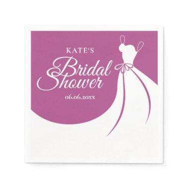 Plum and White Elegant Gown  Napkins