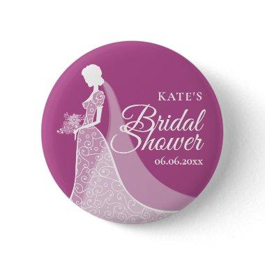 Plum and White Elegant Lace Gown  Button