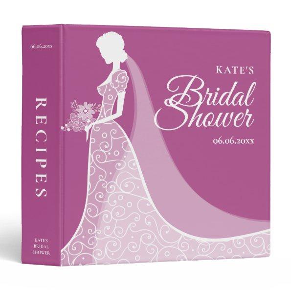 Plum and White Lace Gown  3 Ring Binder
