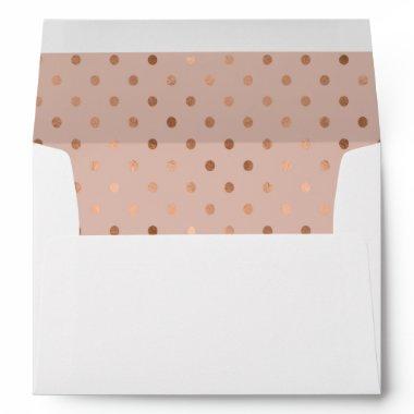 Plum Colored Rose Gold Polka Dots Lined Envelope