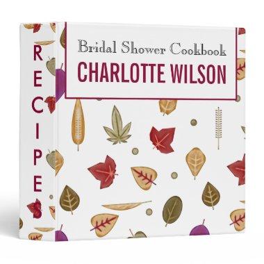 Plum Fall Leaves Fall wedding Recipe Folder