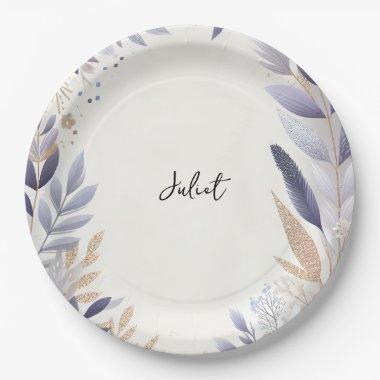 Plum Fall Summer Lavender Sage  Paper Plates