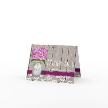 Plum Hydrangea Monogrammed Mason Jar THANK YOU