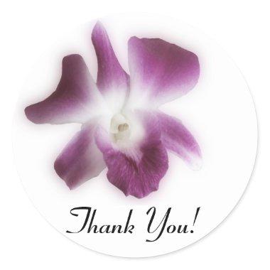 Plum Orchid, Thank You! Classic Round Sticker