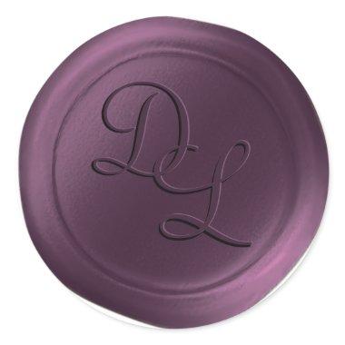 Plum Purple 2 Letter Monogram Wax Seal Stickers