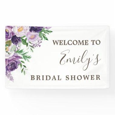 Plum Purple Lavender Greenery Bridal Shower Banner
