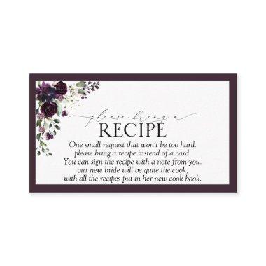 Plum Purple Please Bring A Recipe Enclosure Invitations