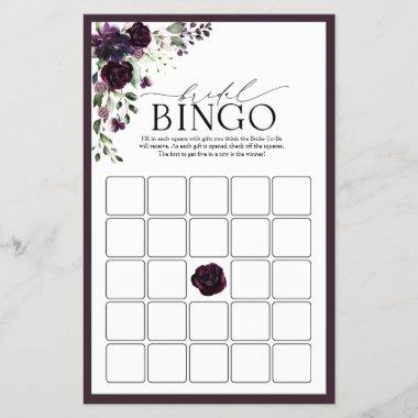 Plum Purple Watercolor Bridal Bingo Game