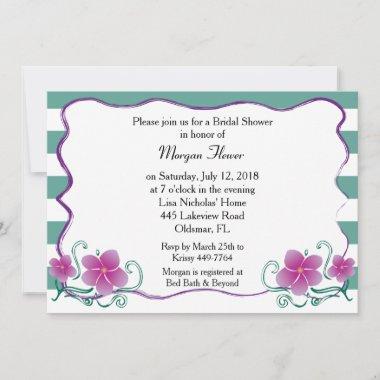 Plumeria Bridal Shower Invitations