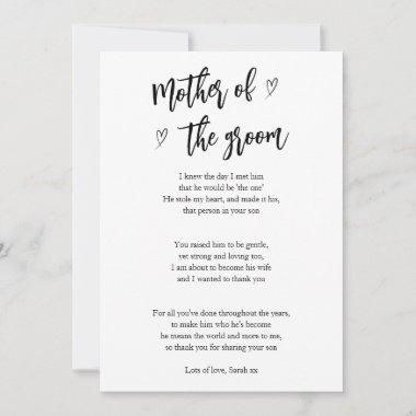 Poem Invitations For Mother of the groom hearts