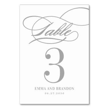 Poetic Script EDITABLE COLOR Table Number Card