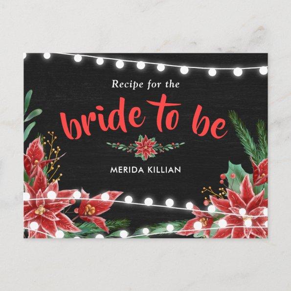 Poinsettia Chalkboard Christmas Recipe For Bride PostInvitations