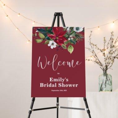 Poinsettia Holiday Winter Bridal Shower Welcome Foam Board