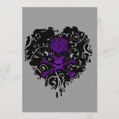 Poison Heart Skull Gothic Bridal Shower Invitations