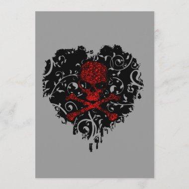 Poison Heart Skull Gothic Bridal Shower Invitations