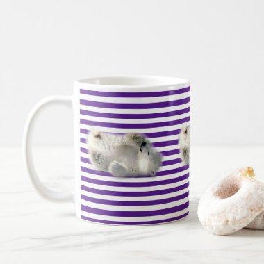 Polar Bear Purple Stripe Mug
