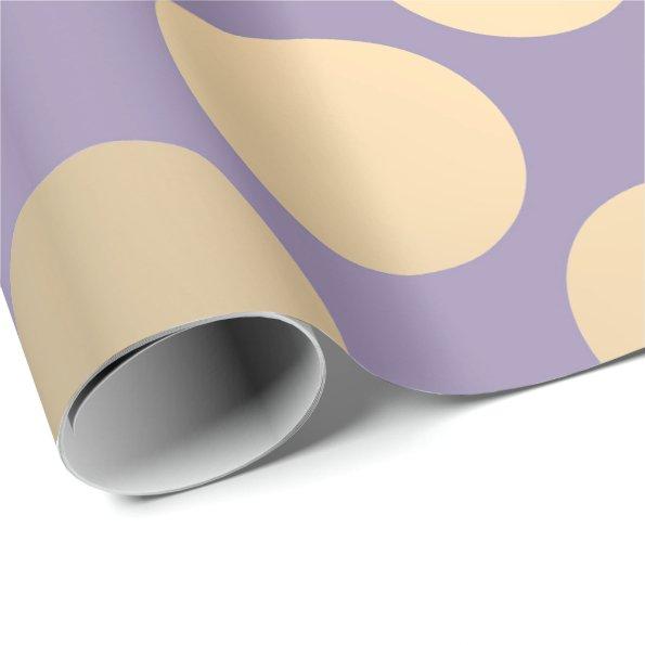 Polka Big Dots Purple Plum Foxier Gold Ivory Wrapping Paper
