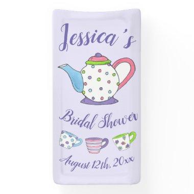 Polka Dot Teapot Afternoon Tea Bridal Baby Shower Banner