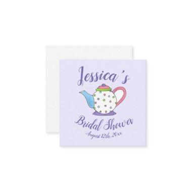 Polka Dot Teapot Afternoon Tea Bridal Baby Shower Enclosure Invitations