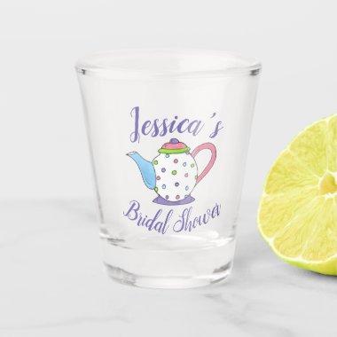 Polka Dot Teapot Afternoon Tea Bridal Baby Shower Shot Glass