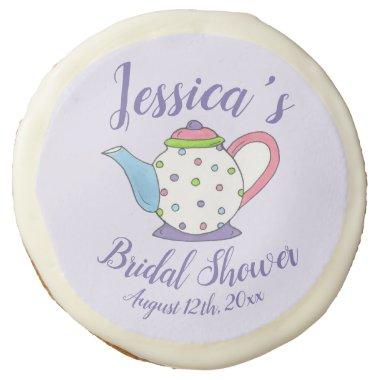 Polka Dot Teapot Afternoon Tea Bridal Baby Shower Sugar Cookie