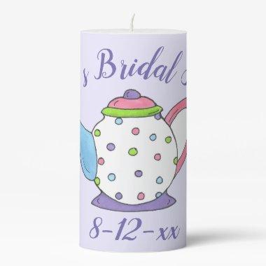 Polka Dot Teapot Afternoon Tea Bridal Shower Favor Pillar Candle