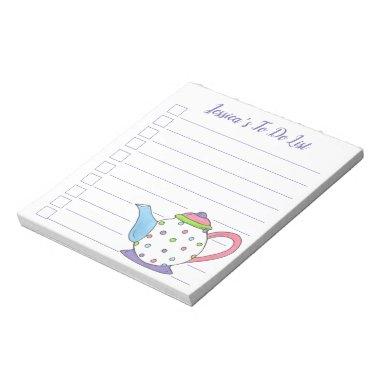 Polka Dot Teapot Tea Party Tea Pot To Do List Notepad