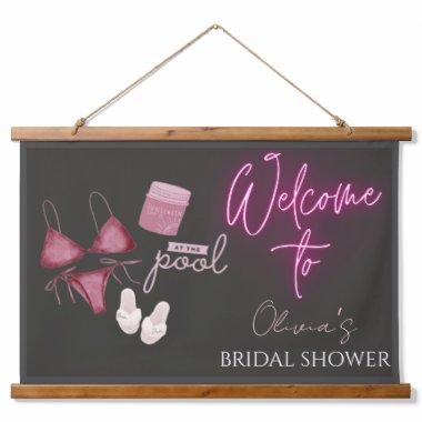 Pool day  welcome sign hanging tapestry