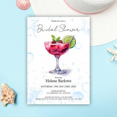 Pool Party Cocktail Bridal Shower Invitations