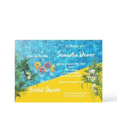 Poolside Summer Bridal Shower Invitations