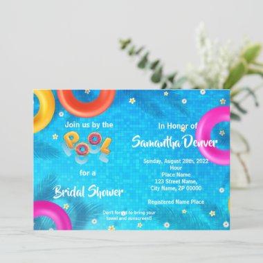 Poolside Summer Bridal Shower Invitations