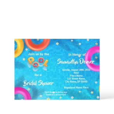 Poolside Summer Bridal Shower Invitations