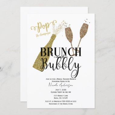 POP Champagne Brunch & Bubbly Bridal Shower  Invitations