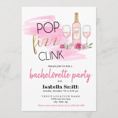 POP. FIZZ. CLINK. Bachelorette Party Invitations