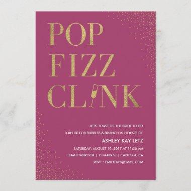 Pop Fizz Clink Bridal Shower Brunch Invitations