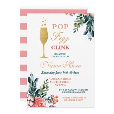 Pop Fizz Clink  Champagne Gold Invite
