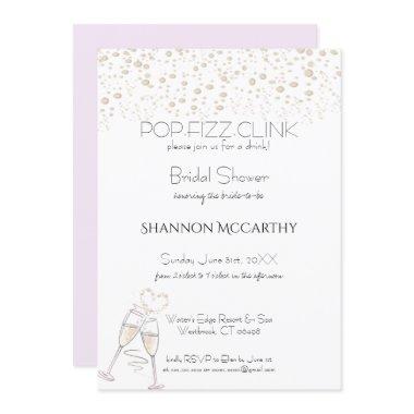 Pop Fizz Clink Bridal Shower Inviation Invitations