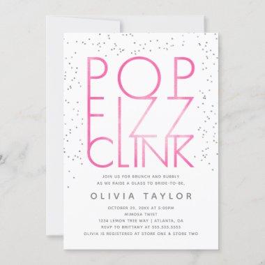 Pop Fizz Clink Bridal Shower Invitations, Silver Invitations