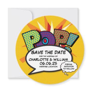 POP Save the Date Fun Retro Comic Book Pop Art