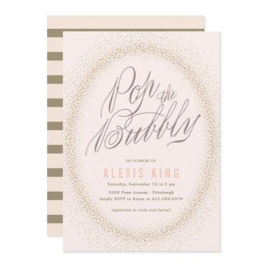 Pop The Bubbly Confetti Bridal Shower Invitations